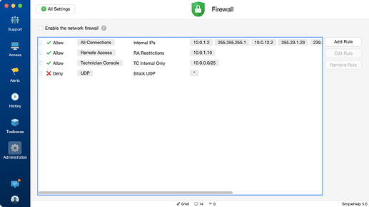 SimpleHelp Firewall