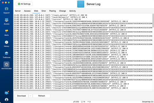 SimpleHelp Logging